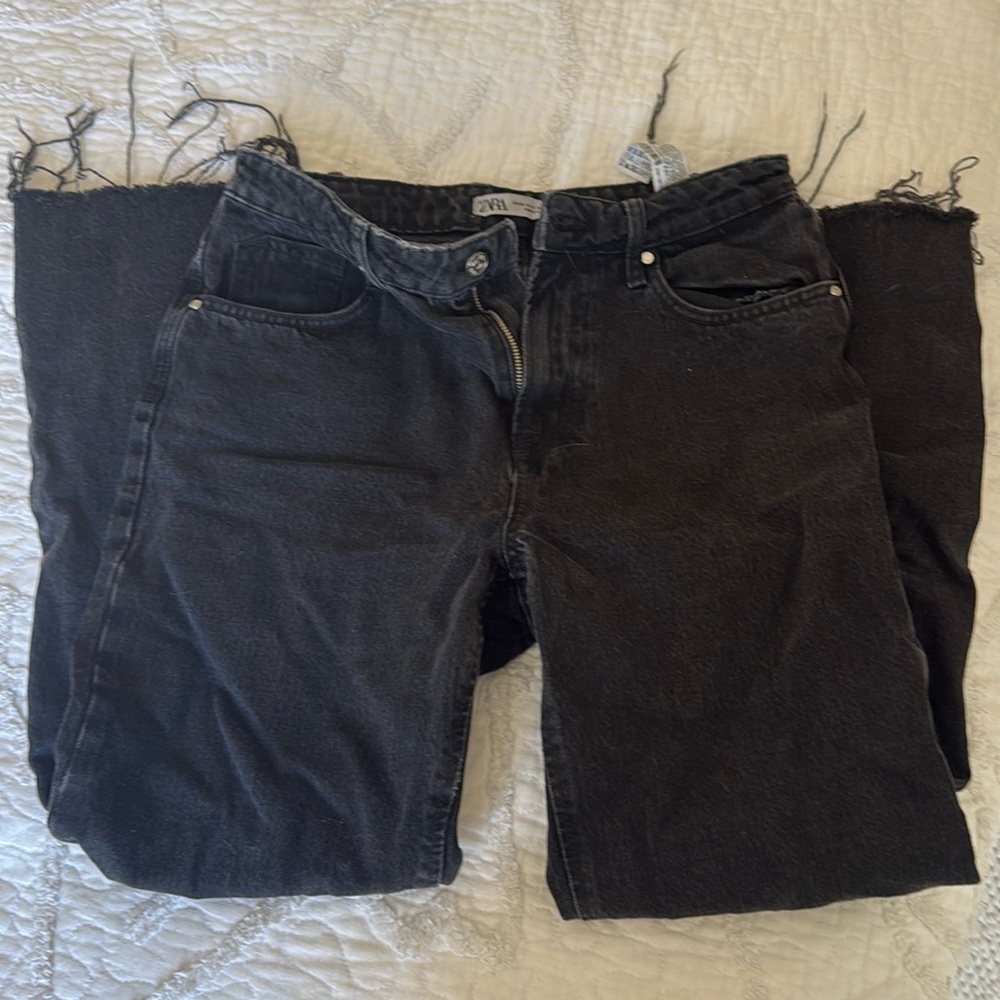 Zara black straight leg jeans